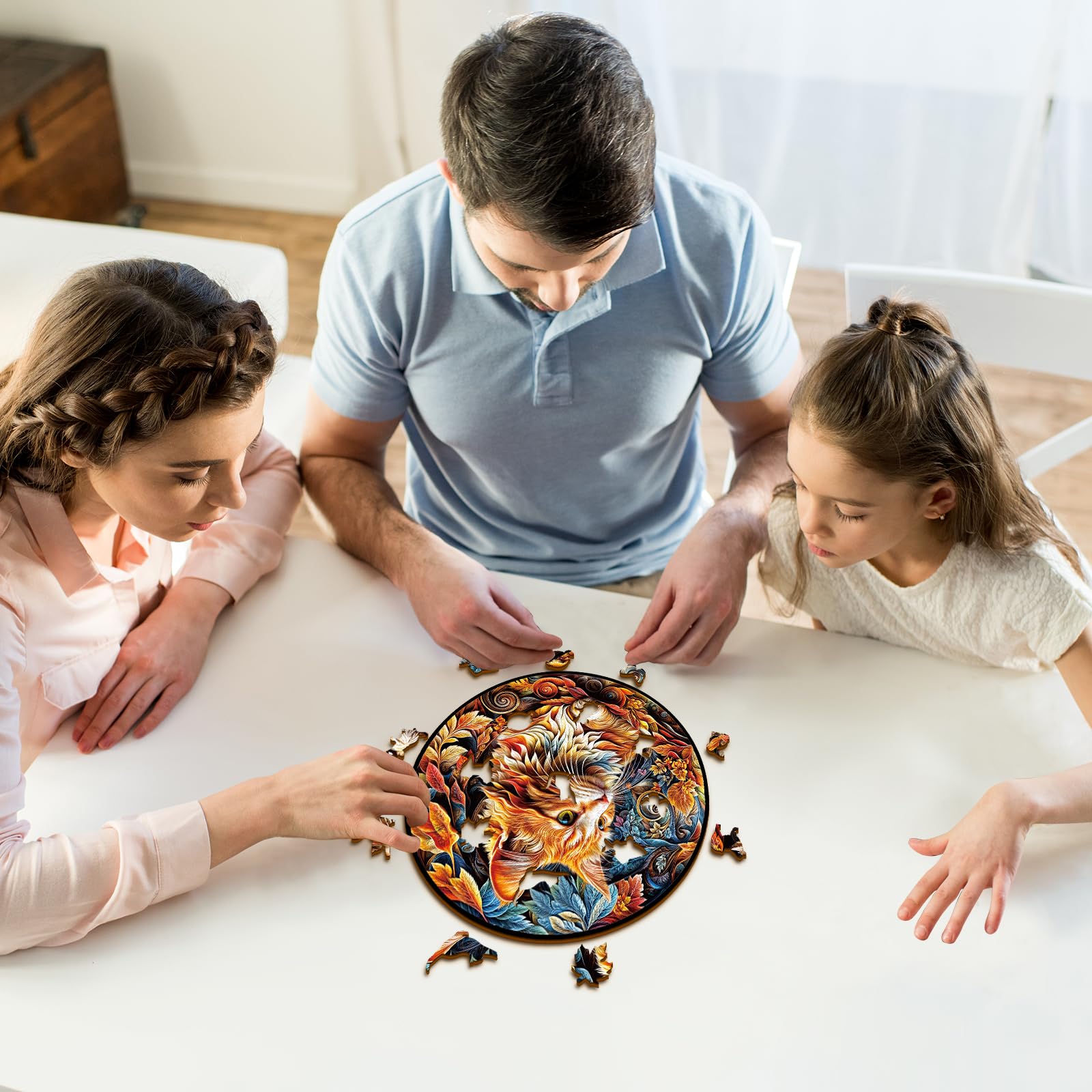 Puzzle En Bois Champignons Tourbillon Arc-en-Ciel - Kit DIY Pour Adultes Avec Boîte Cadeau - Créez Un Monde Miniature Animaux
