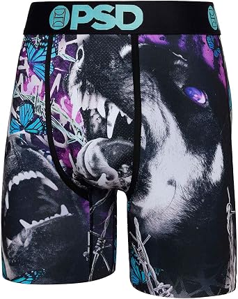 PSD Mens Beauty & Beast Boxer Briefs, Black, XL