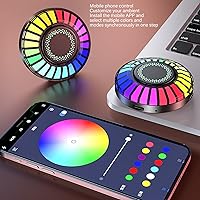 Vista 3 de Luces interiores para automóvil, 2 lámparas magnéticas de ritmo RGB, 32 bits que cambian de color, control de aplicación, luz de ritmo LED de música