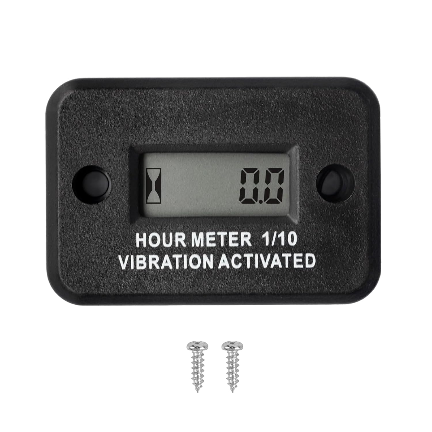 Vibration Digital Hour Meter Self-Powered Gauge Waterproof IP68 for Air Compressor Mini Tractor Snow Blower (Black)