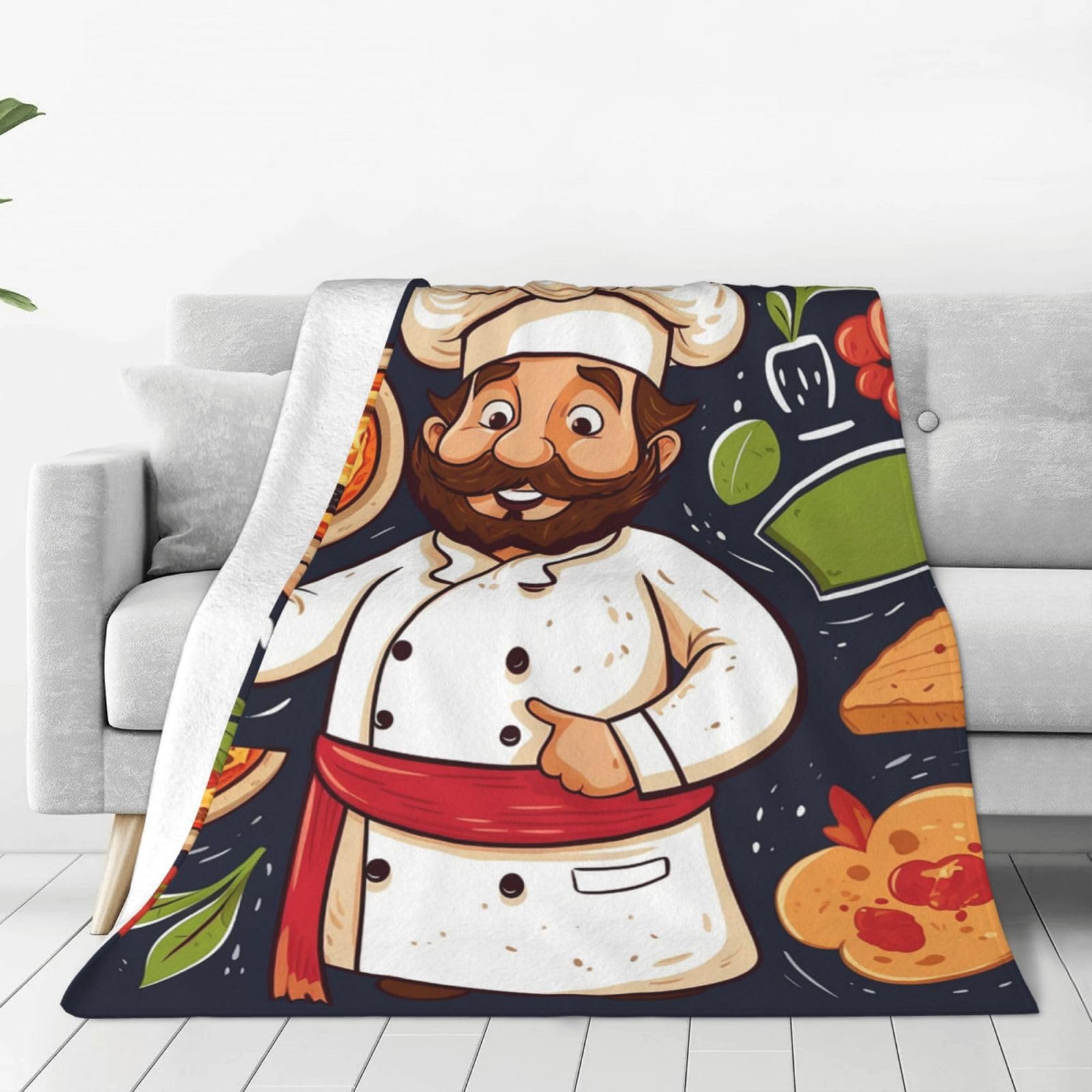 Couverture polaire pizza contre le froid hivernal plaid léger et doux pour lit et divan