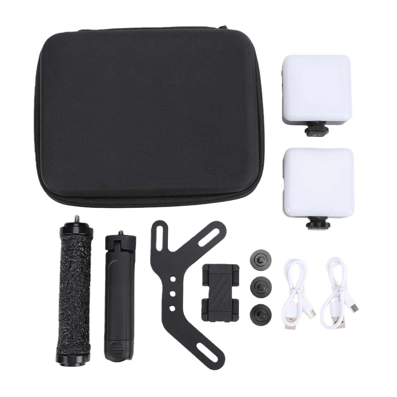 Asixxsix Kit de Luz de Vídeo, 5600K 840LX Regulable Batería Recargable USB Incorporada, Luces LED Iluminación de Fotografía con Trípode Ajustable para Grabación de Selfie Vlogging