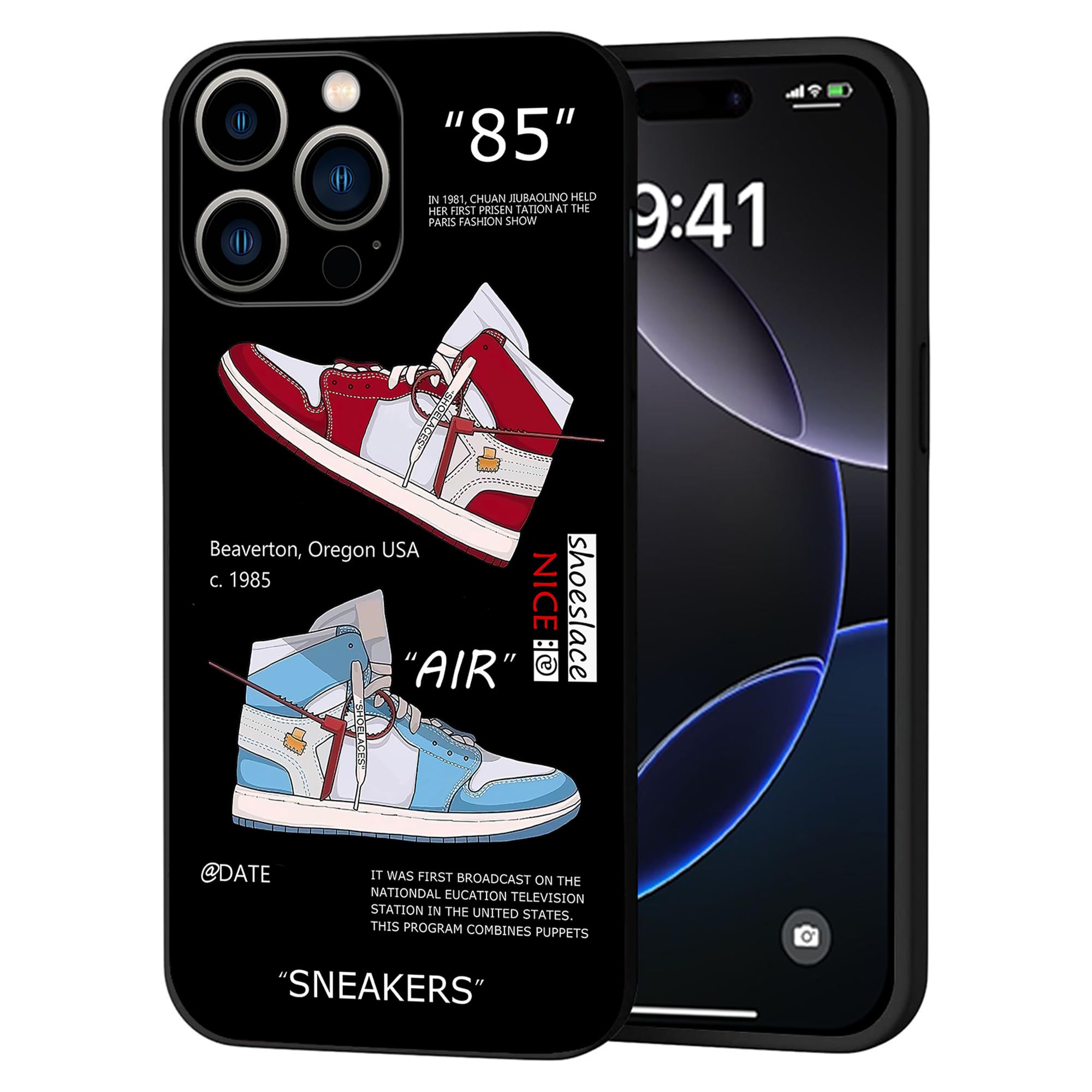 Cool Phone Case Designed for iPhone 16 Pro Max Case Basketball Sneaker Street Aesthetic Phone Case for Boys Men, Soft TPU Shockproof Drop Protection