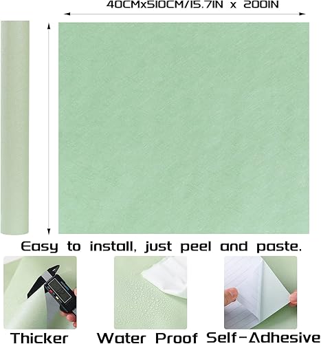 Miniatura 118 de Papel de contacto negro – Papel tapiz de 15.7 x 200 pulgadas, papel tapiz negro mate, papel adhesivo decorativo autoadhesivo y extraíble para Mate