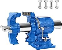 COGNATIVE 6-Inch Heavy Duty Ductile Iron Bench Vise: 360° Swivel, 9900lbs Clamp Force, Large Anvil for Woodworking & Metalwork