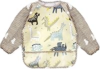 Vista 3 de PandaEar Paquete de 3 baberos de manga larga Babero impermeable de manga completa para bebés de 6 a 36 meses