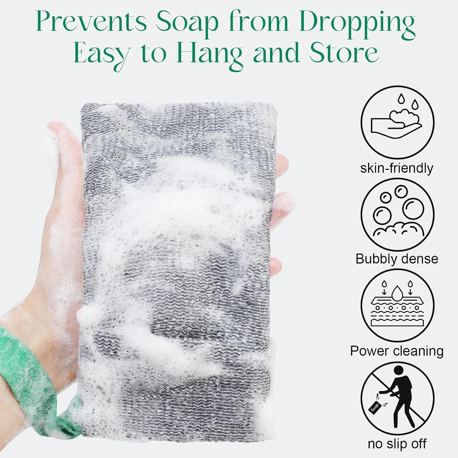 PHOGARY Soap Bags Mesh Exfoliating, 6 Pack Soap Net Sock for Bar Soap, Nylon Shampoo Bar Bags for Bath/Shower Exfoliating, Soap Sleeve Body Scrubber Pouch Body Exfoliator - Quick Drying (Black,Gray) image 4