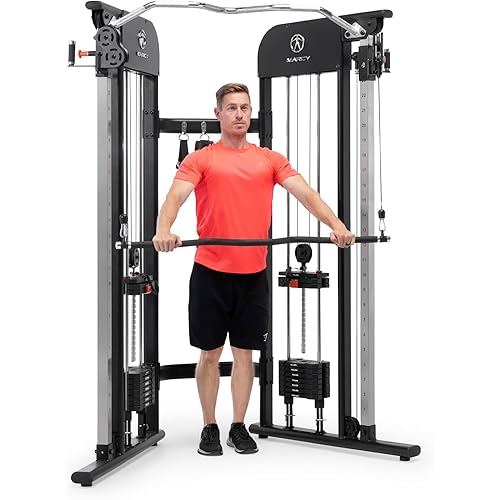 Marcy Strength Training Multi-Functional Trainer with 200 lb Weight Stacks, 2:1 Ratio Cable Pulley Station Home Gym System MFT-942