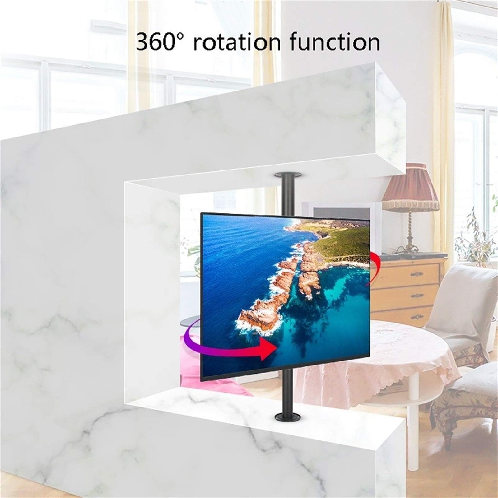 Uchwyt ścienny do telewizora – 86–114 cm – obrotowy wieszak działowy do telewizora LCD, uchwyt ścienny do telewizora LCD, uchwyt obrotowy, regulacja wysokości (86–114 cm)