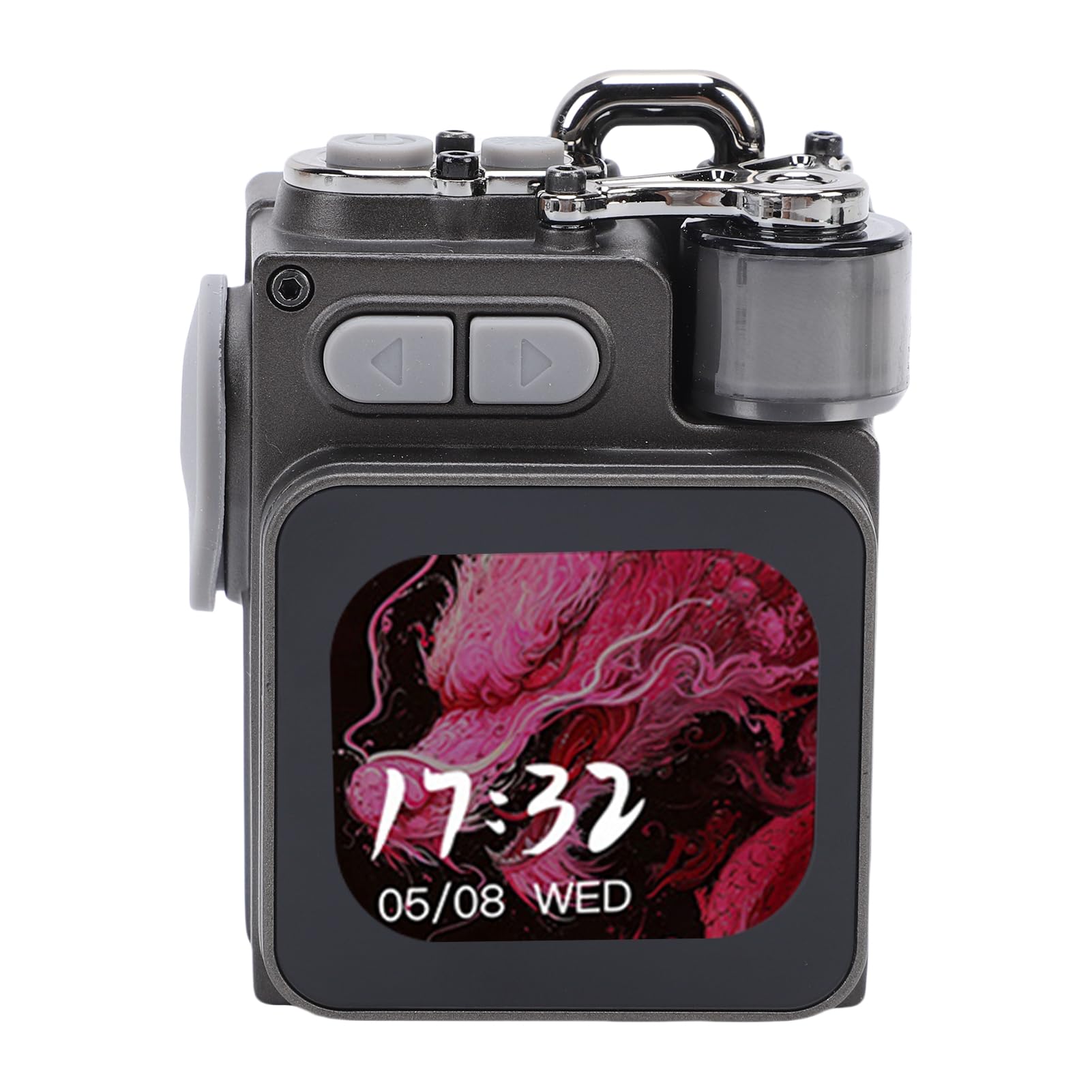 Altoparlante Bluetooth in Metallo con Schermo HD, Portatile | Altoparlante da viaggio robusto con gancio a fibbia per feste, spiaggia, casa, campeggio, escursionismo, batteria da 1200 mAh