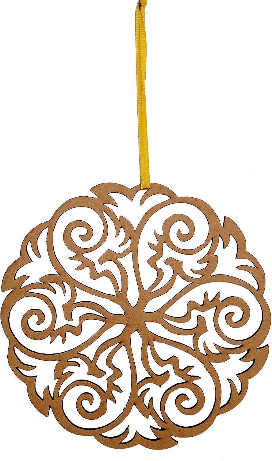 Purpledip Wooden Laser Cut Wall Hanging: Mandala Art, Unfinished (12388)