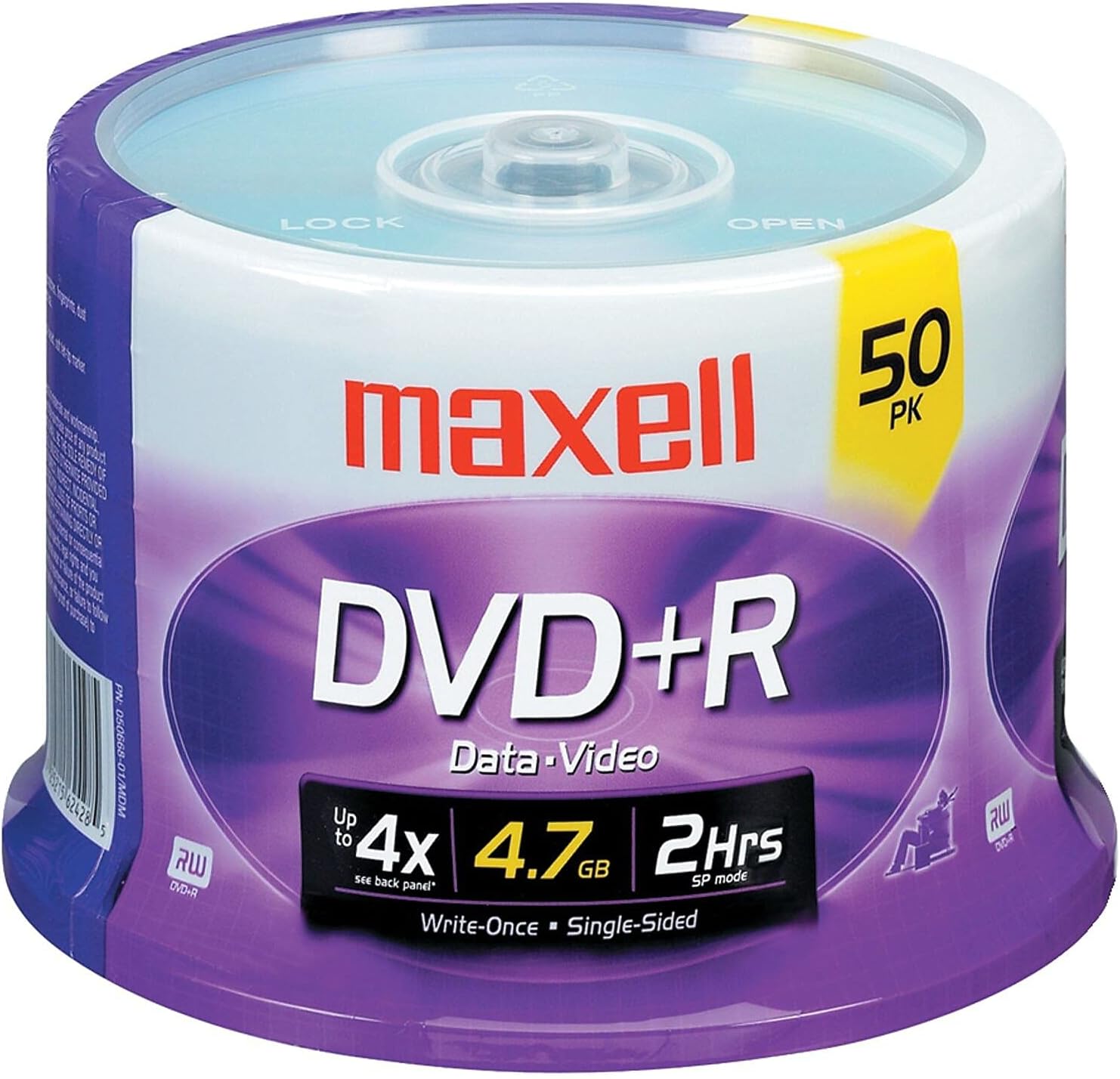 Maxell 639013 DVD+R Discs, 4.7GB, 16x, Spindle, Silver, 50/Pack