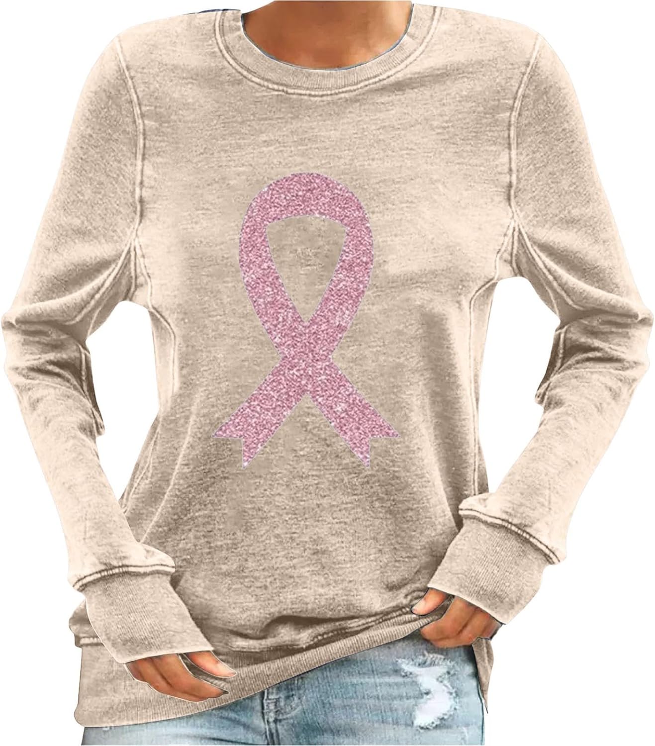 Octobre Rose Ruban Rose Sensibilisation Cancer Du Sein T-shirt à