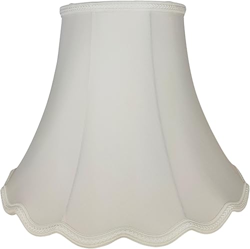 Royal Designs - Pantalla de lámpara de diseño festoneado, color blanco, 7 x 14 x 12.25 pulgadas