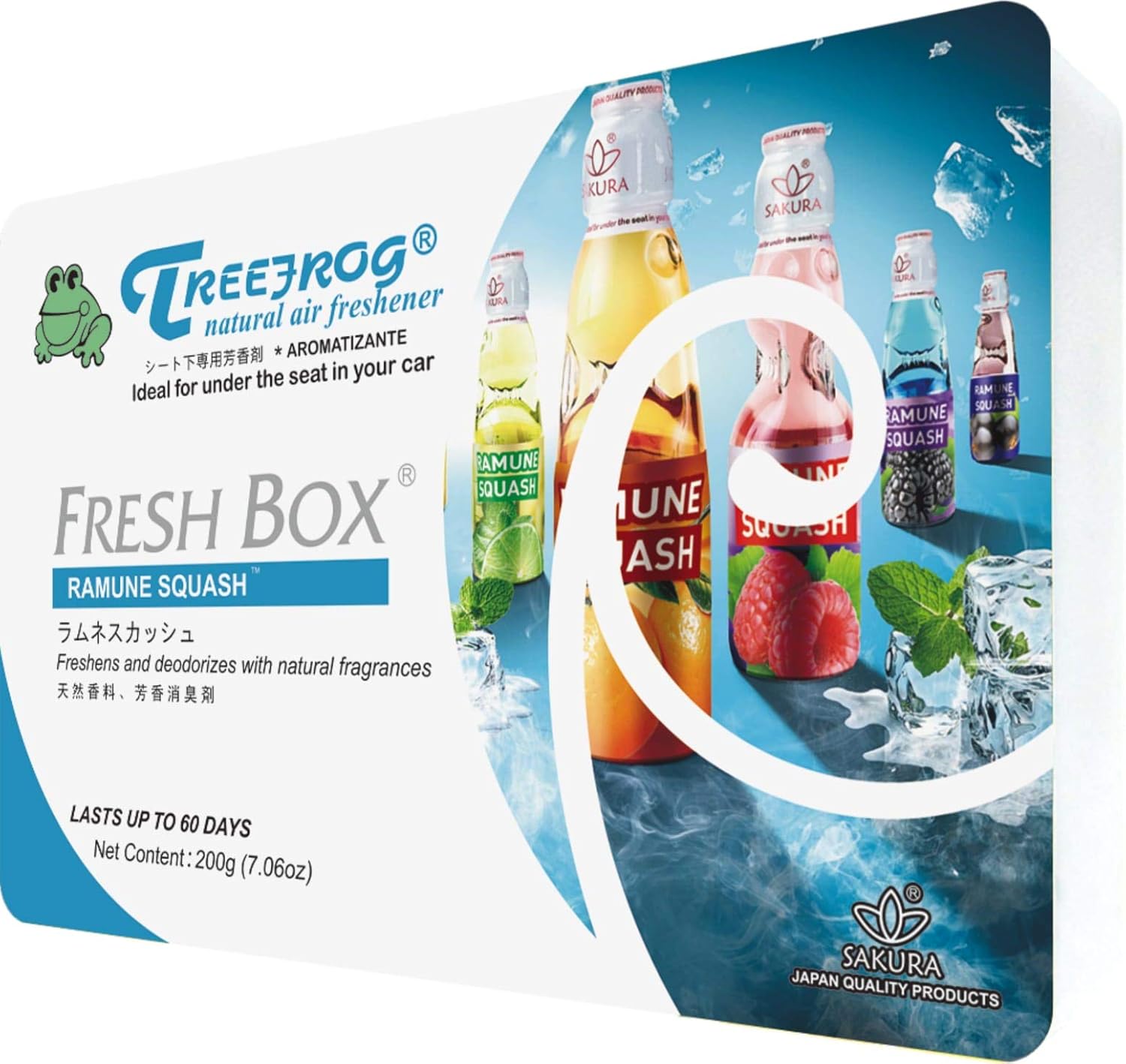 Ramune Squash Scent (Soda Squash) 6 Packs, Treefrog Natural Air Freshener Fresh Box (AKA Xtreme Fresh)