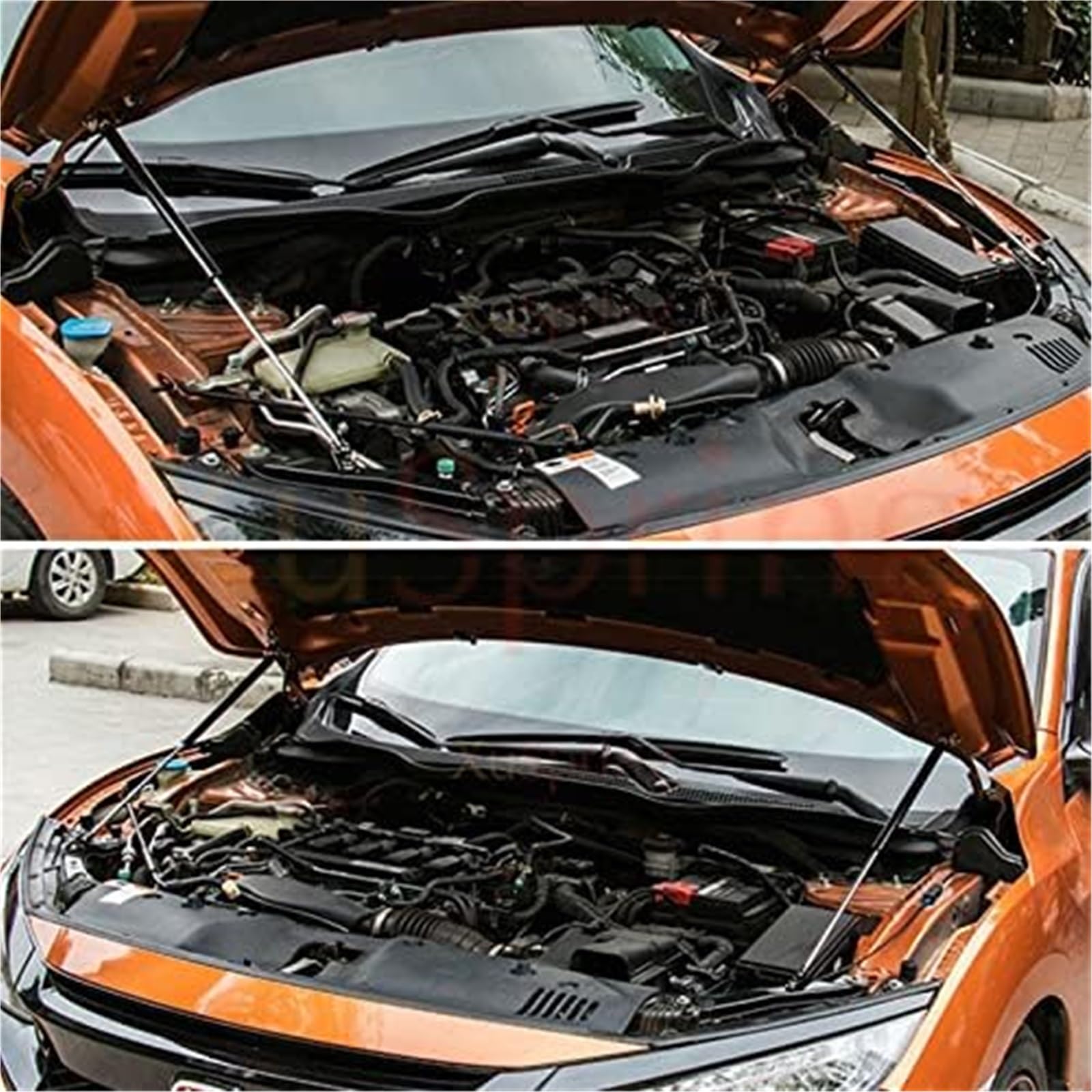 Amortyzator Auto Maska Dla Civic 2016 2017 2018 2019 2020 2021 wspornik maski samochodu drążek hydrauliczny podnośnik amortyzator sprężynowy zestaw podnośników(BLACK Piano Black)