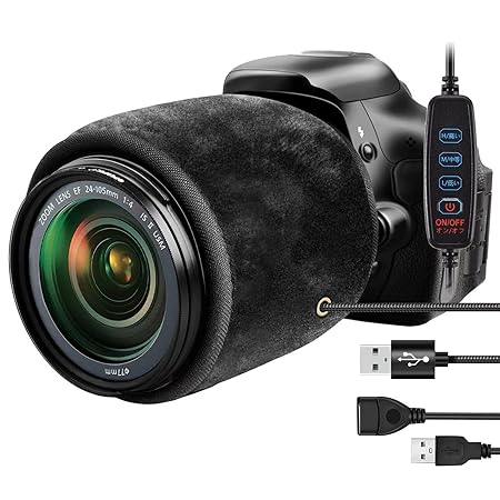 COOWOO USB Lens Warmer, Lens Defogging Heater with Temperature Regulator, Fast Warming Condensation Prevention Lens Warmer for Universal Camera and Telescopes Lens Wide Strip Version