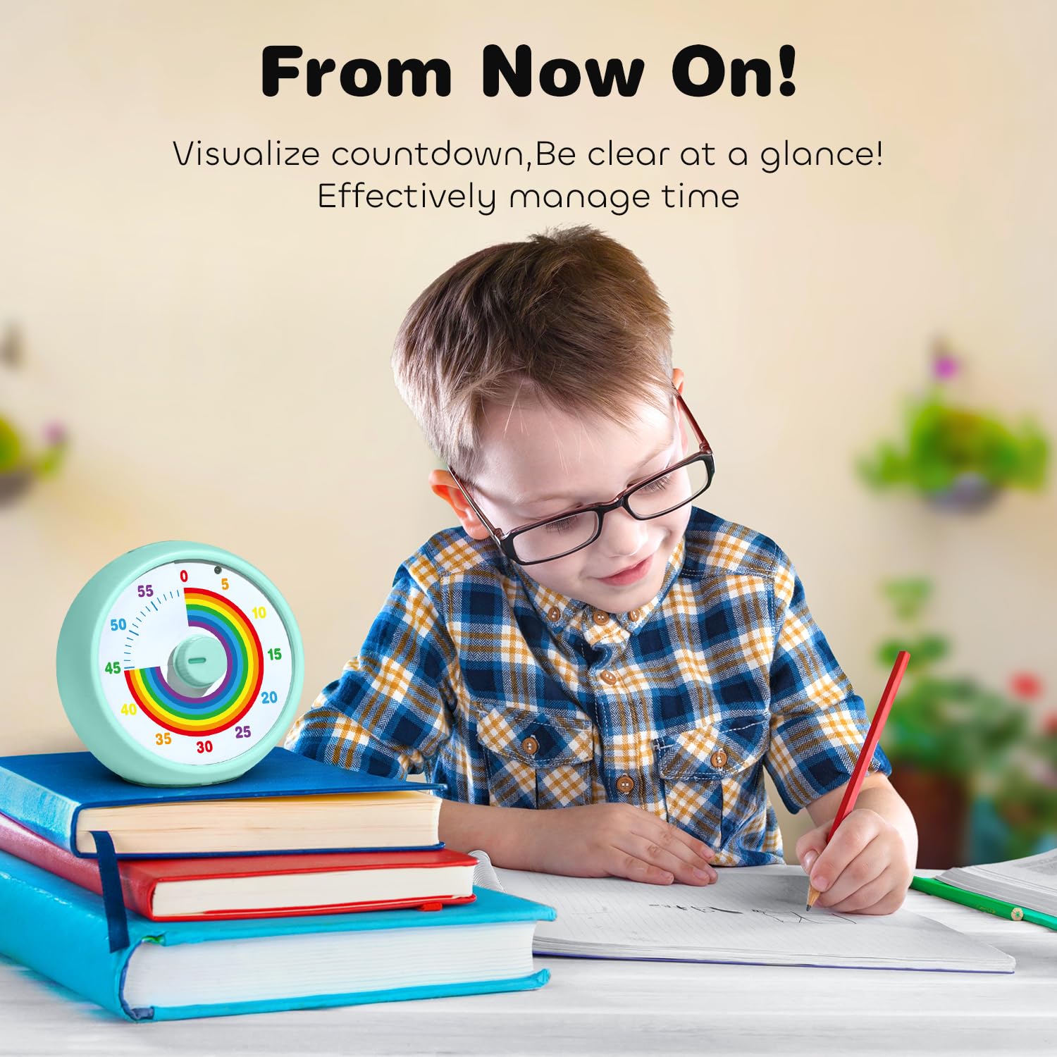 Visual Timer for Kids 60-Minute Countdown for Classroom Office Kitchen Desk Timer Kids Time Management Tools with Silent Operation - Image 4