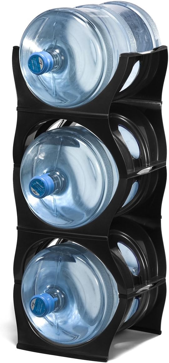 U Water Cooler Bottle Rack (Black, 3 Bottles)