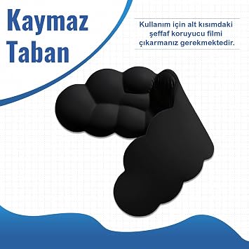 Klasse Cloud Klavye ve Mouse Bilek Destek Seti, Bulut ErgoPad, Kaymaz Tabanlı, Nefes Alan Kumaş, Ağrı Önleyici (Klavye Desteği, Siyah)