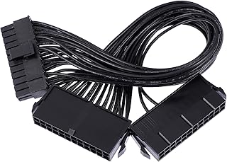 Gatuida Cabo De Alimentação Dual Psu 24Pin Poder Da Placa-Mãe Fonte De Alimentação Dual Psu Linha De Fonte De Alimentação Fonte De Alimentação Placa-Mãe Cabo De Alimentação Linha