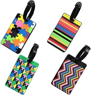 Luggage Tag,4 Pcs Suitcase Tags,Luggage Bag Tags,Suitcase Identify Labels,with Name ID Travel Tags,for Luggage,Travel Bag,Suitcase