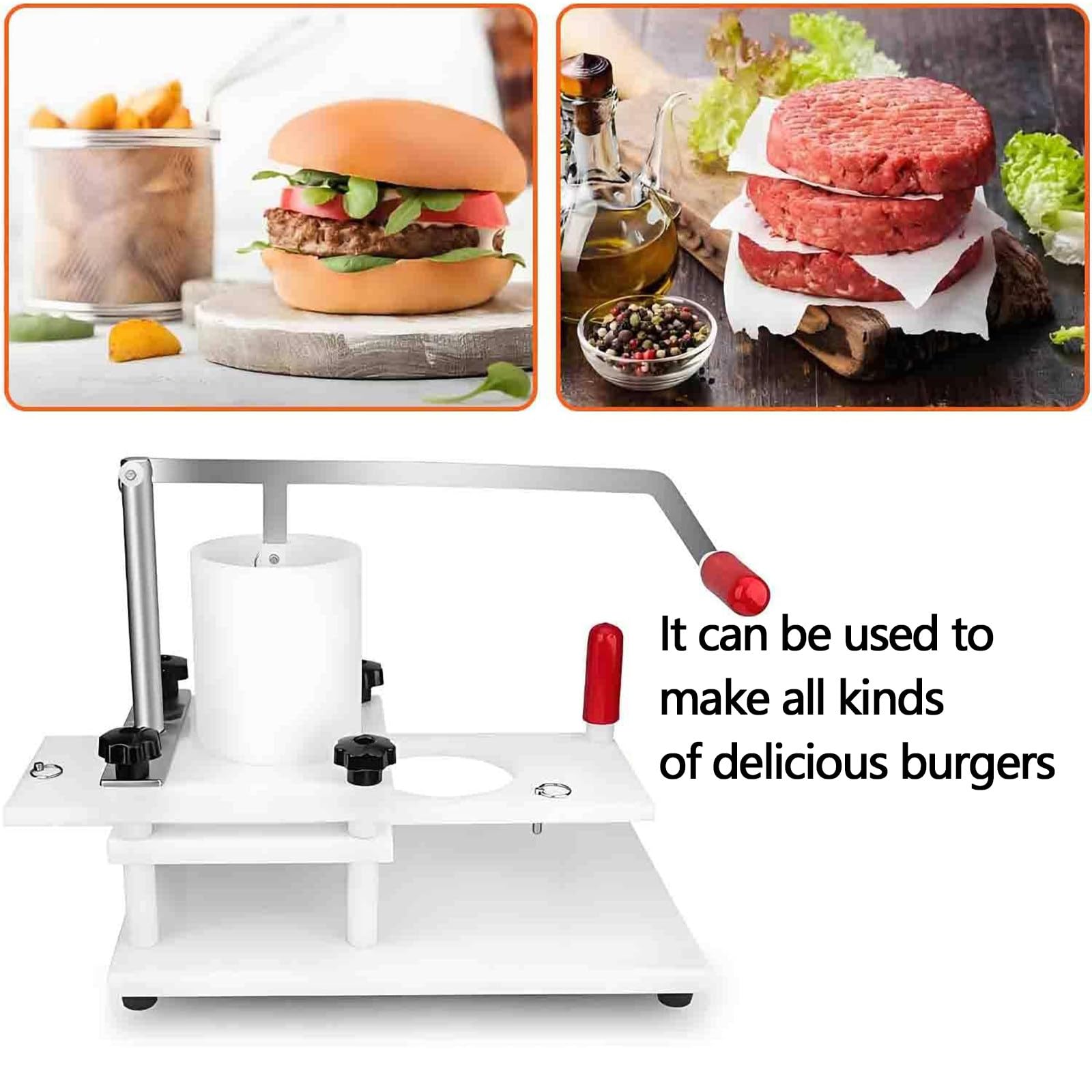 Stampo per hamburger e tortine, 110 mm, con attacco in acciaio inox, per hamburger e ristoranti, ideale per polpette dalla forma perfetta