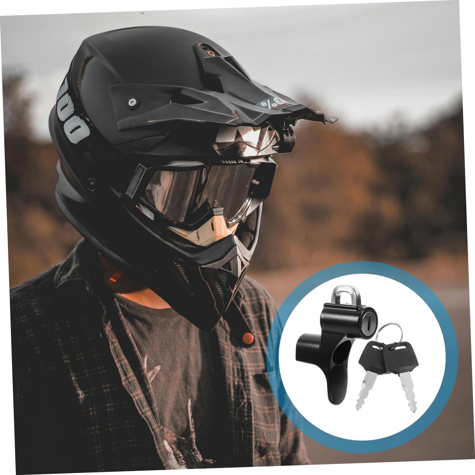 Vaguelly Candado para Casco de Moto Negro de Aleación de Aluminio, Cerradura Antirrobo Fiable Fijación Segura para Scooter y Accesorios de Casco