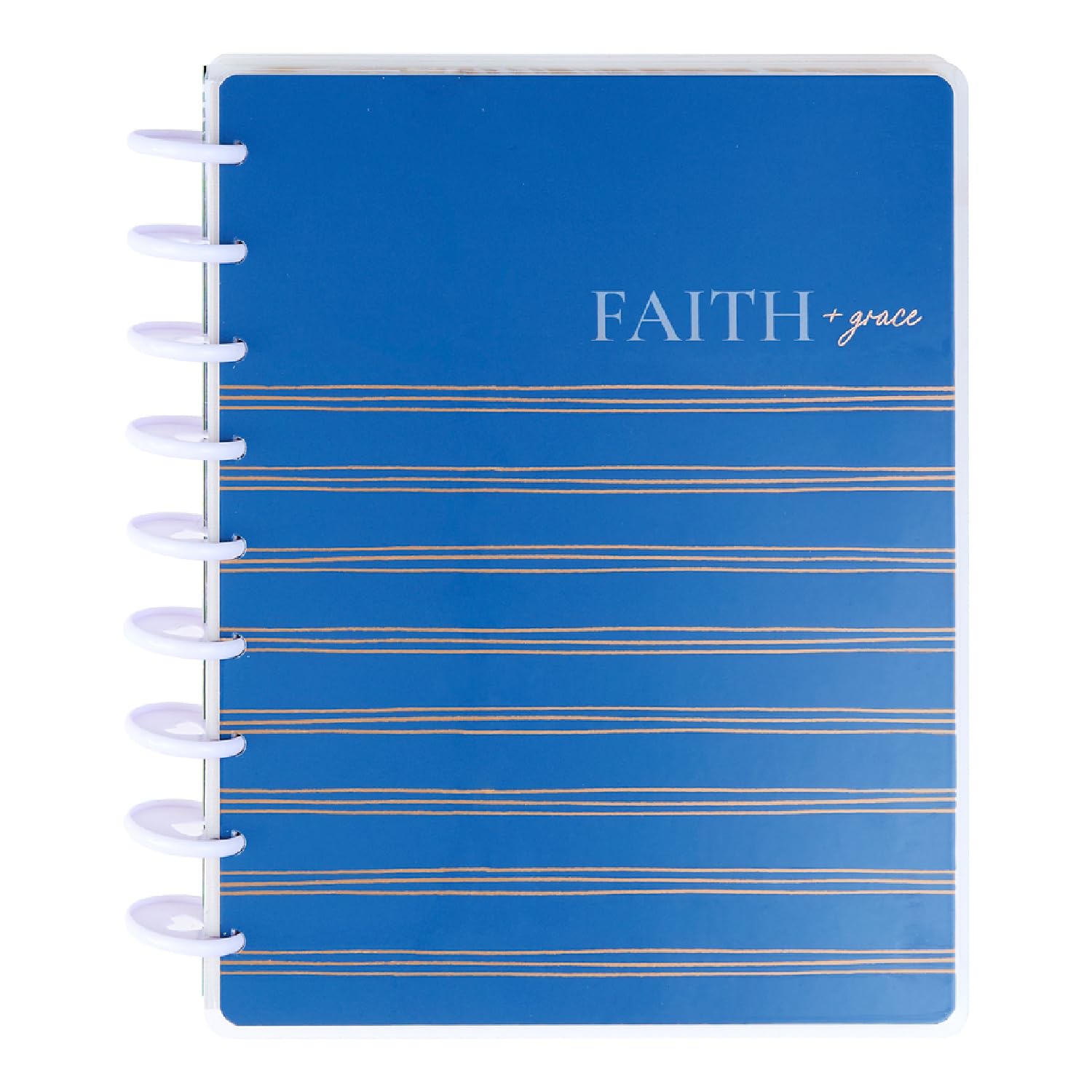 Happy Planner Undated Guided Disc-Bound Journal, 80 Pages, Classic Size, Faith Layout, Coastal Faith Theme