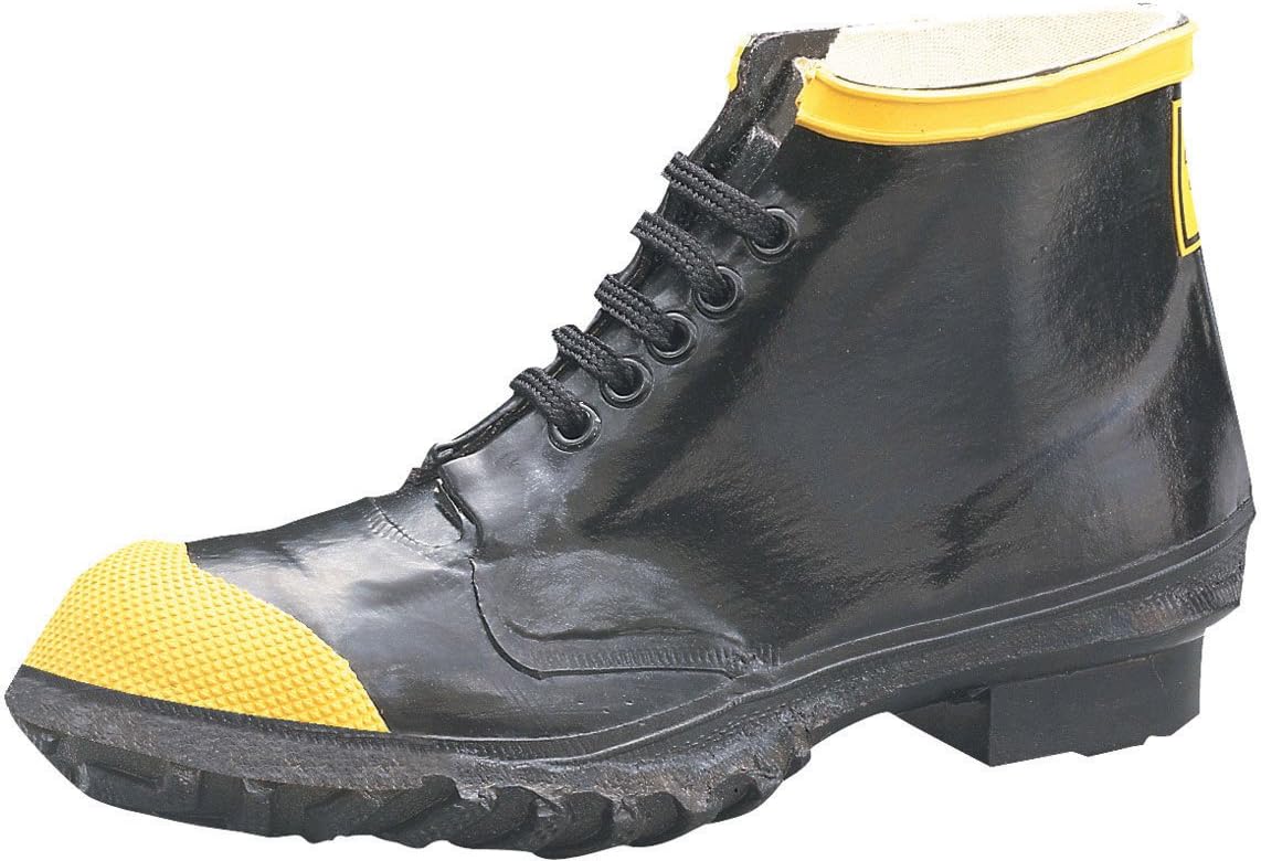 Ranger 6" Heavy-Duty Men's Rubber Steel Toe Work Shoes, Black & Yellow (R1141)