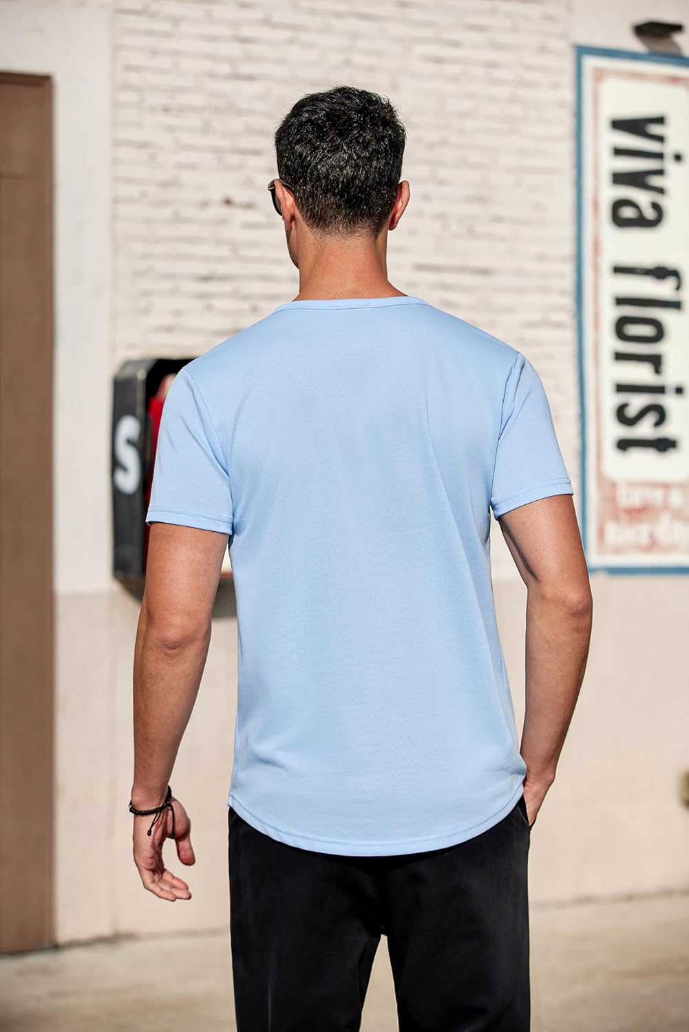 COOFANDY Men's Casual Henley T-Shirts Summer Short Sleeve Cotton Shirts Basic Button Tee Tops - Image 4