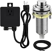 Vista 9 de Kit de interruptor de aire SinkTop con botón largo de latón dorado (latón completo) para eliminación de basura