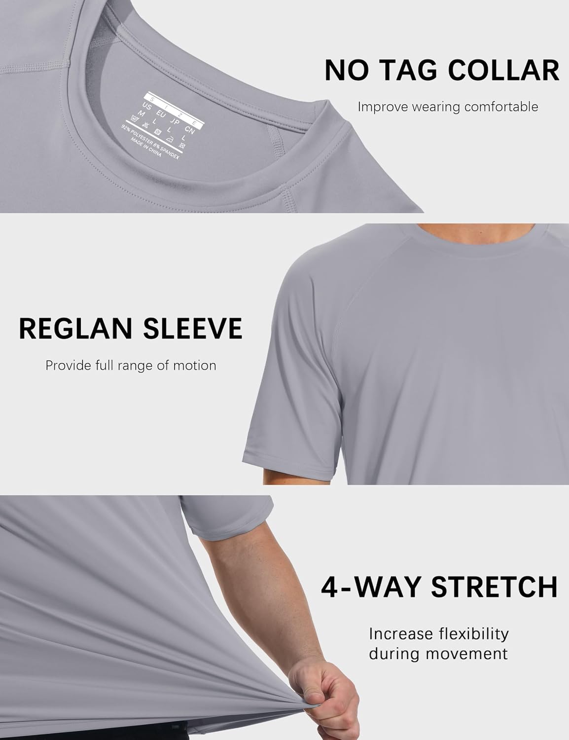 MAGCOMSEN Men's Short Sleeve UPF 50+ Sun Protection Shirts Quick Dry Athletic T-Shirt Hiking Running Swimming Rash Guard