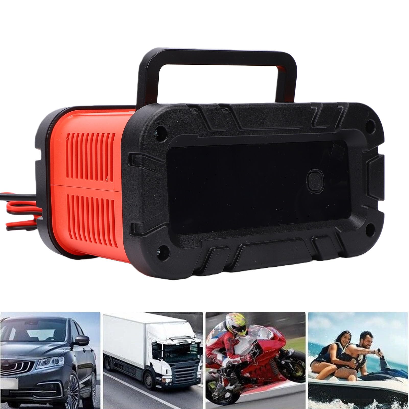 Acouto Caricabatteria Intelligente 12V 24V Manutentore Caricabatteria Automatico per Batteria LiFePo4 per Camion, Moto, Barca,