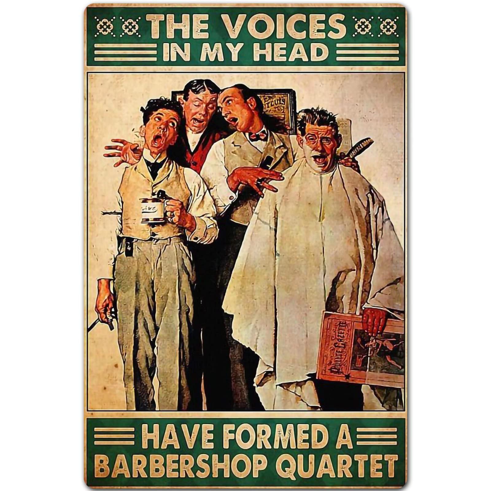 Funny Barbershop Quartet Bathroom Quote Metal Tin Sign Wall Decor Vintage Tin Sign for Office/Home/Classroom Bathroom Decor Gifts - Best Farmhouse Decor - 8x12 Inch