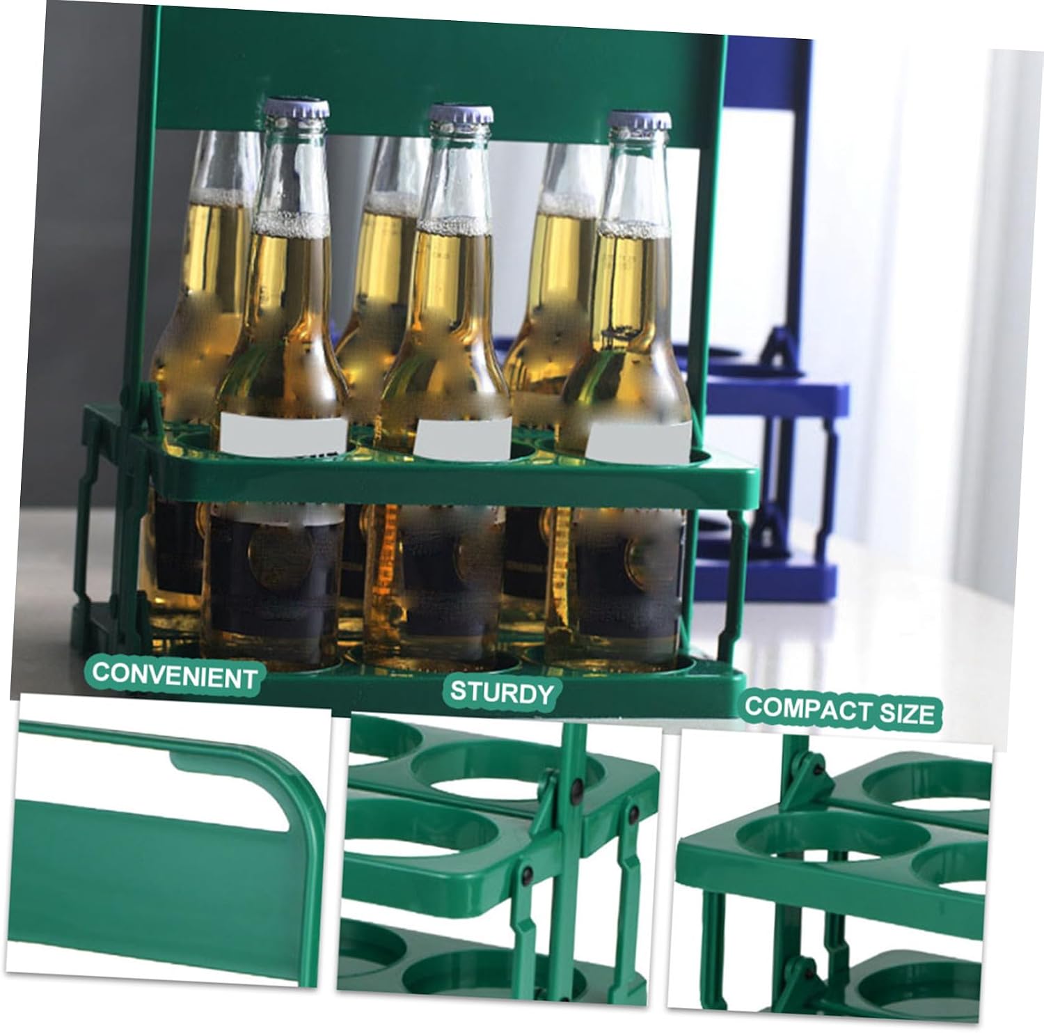 MAGICLULU Beer Bottle Rack Carrier Foldable Bottle Basket Organize Wine Bottles Sturdy Material Easy Transfer