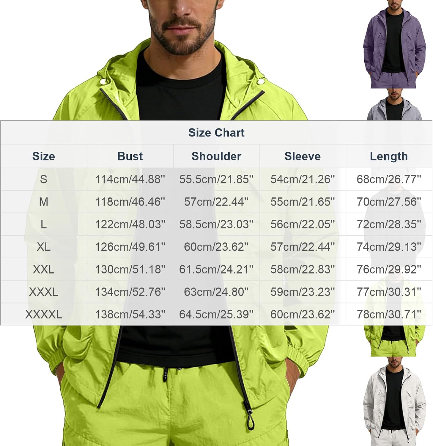 Black Rain Jackets for Men:Casual Zip up Long Sleeve Loose Sun Protection Coats with Pockets 2026 Fashion Outfits