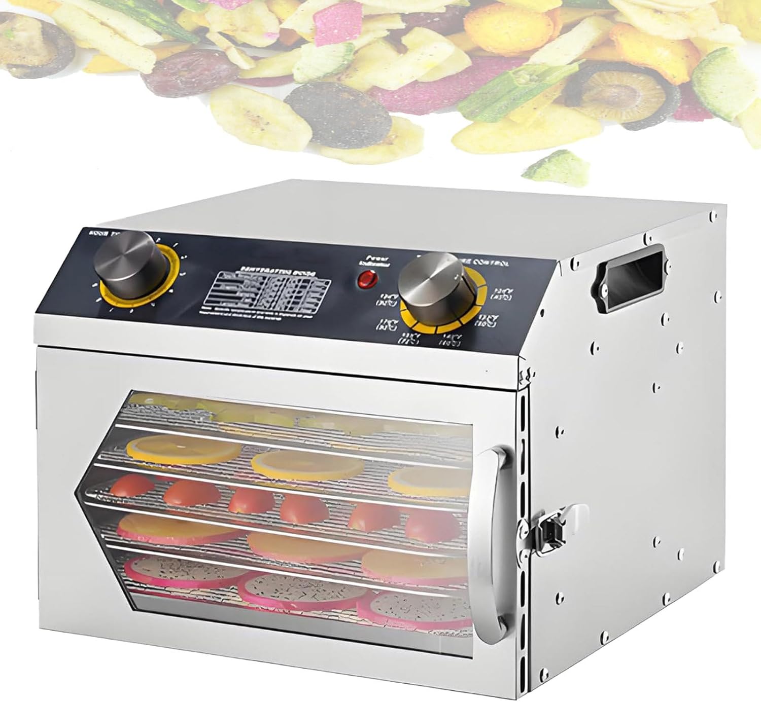 Commercial 18-Tray Food Dehydrator & Freeze Dryer - Electric Dehydrator with 12H Timer & Temp Control for Jerky, Herbs, Veggies & Dog Treats - Large Capacity 6thFloor