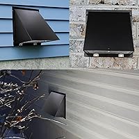 Vista 8 de Cubierta de ventilación de pared de 12 pulgadas, tapa de ventilación para secadora, ventilación de pared exterior con capucha con pantalla