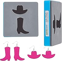 Vista 1 de SUPERDANT Aretes de vaquero de madera troquelados para botas de vaquera, troqueles de corte occidental, para mujer, troquelados, 2 formas