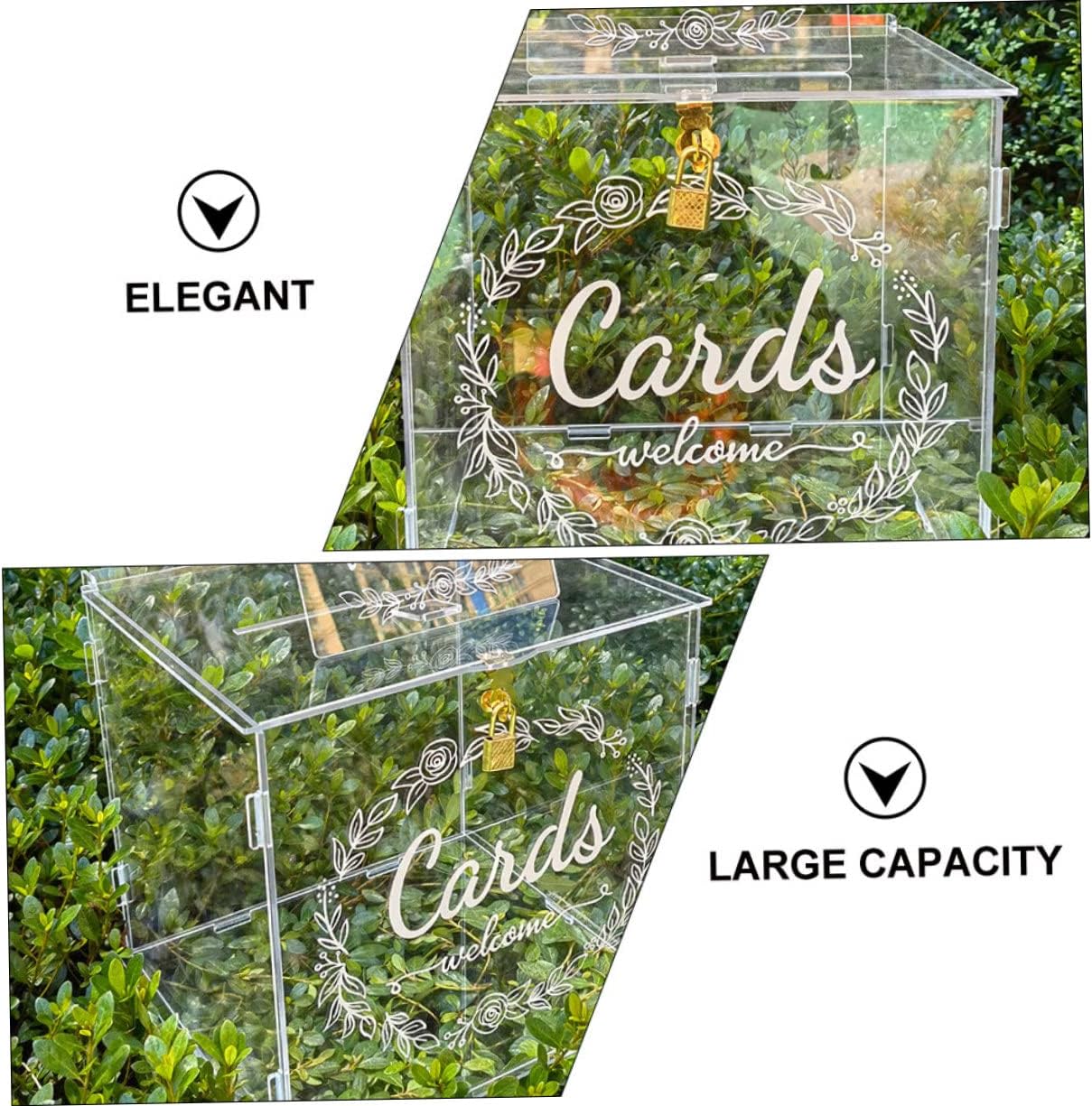 Card Box for Wedding Acrylic Box Slot for Envelopes Elegant Storage Holder