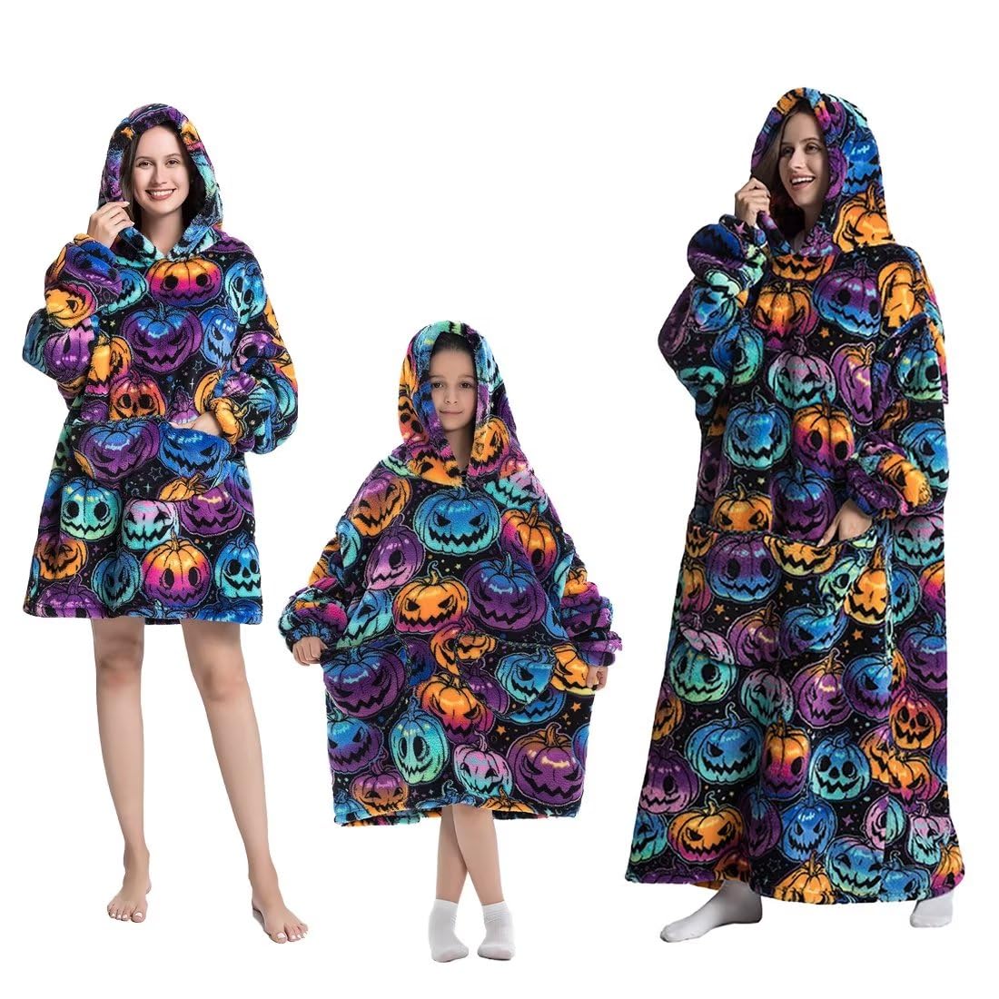 PaWuKi Wearable Blanket Hoodie, Oversized Sherpa Hooded Blanket Sweatshirt with Pocket, Super Warm and Cozy Hoodie Blanket