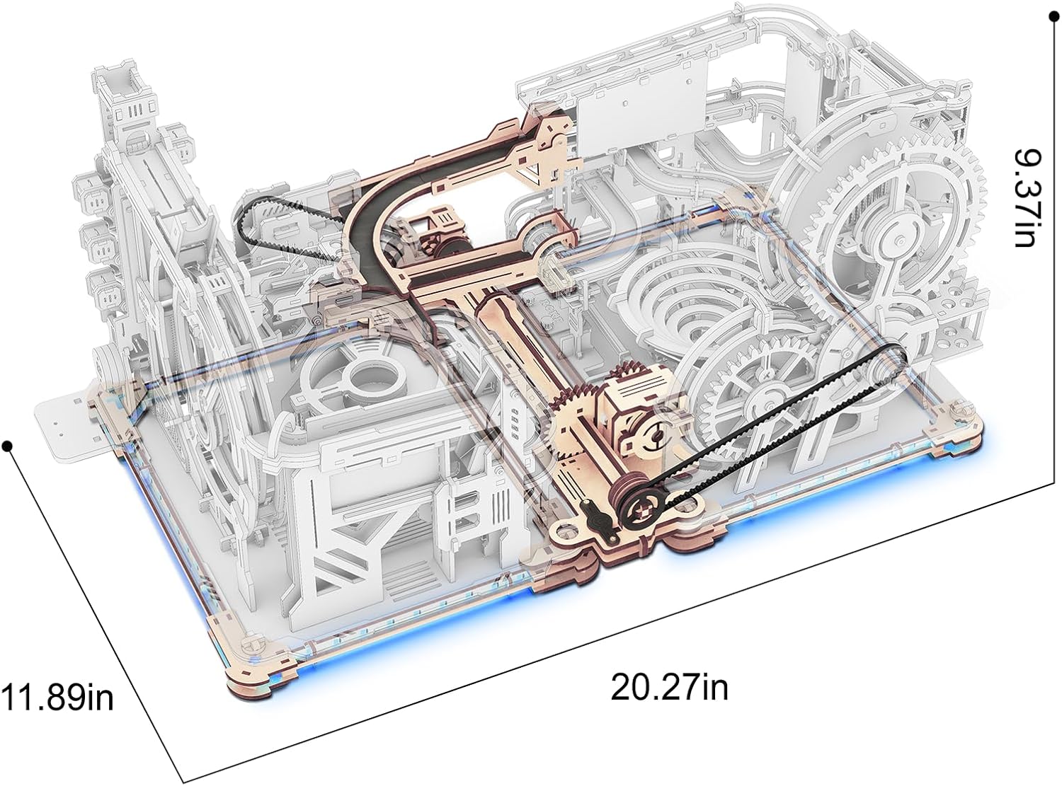 3D Puzzles for Adults, Marble Run Link Pack LG01, Wooden Model Building Kits, Electric 3D Puzzle Marble Run, Connector for LGA01 and LGC01, Desk Decor for Men/Women