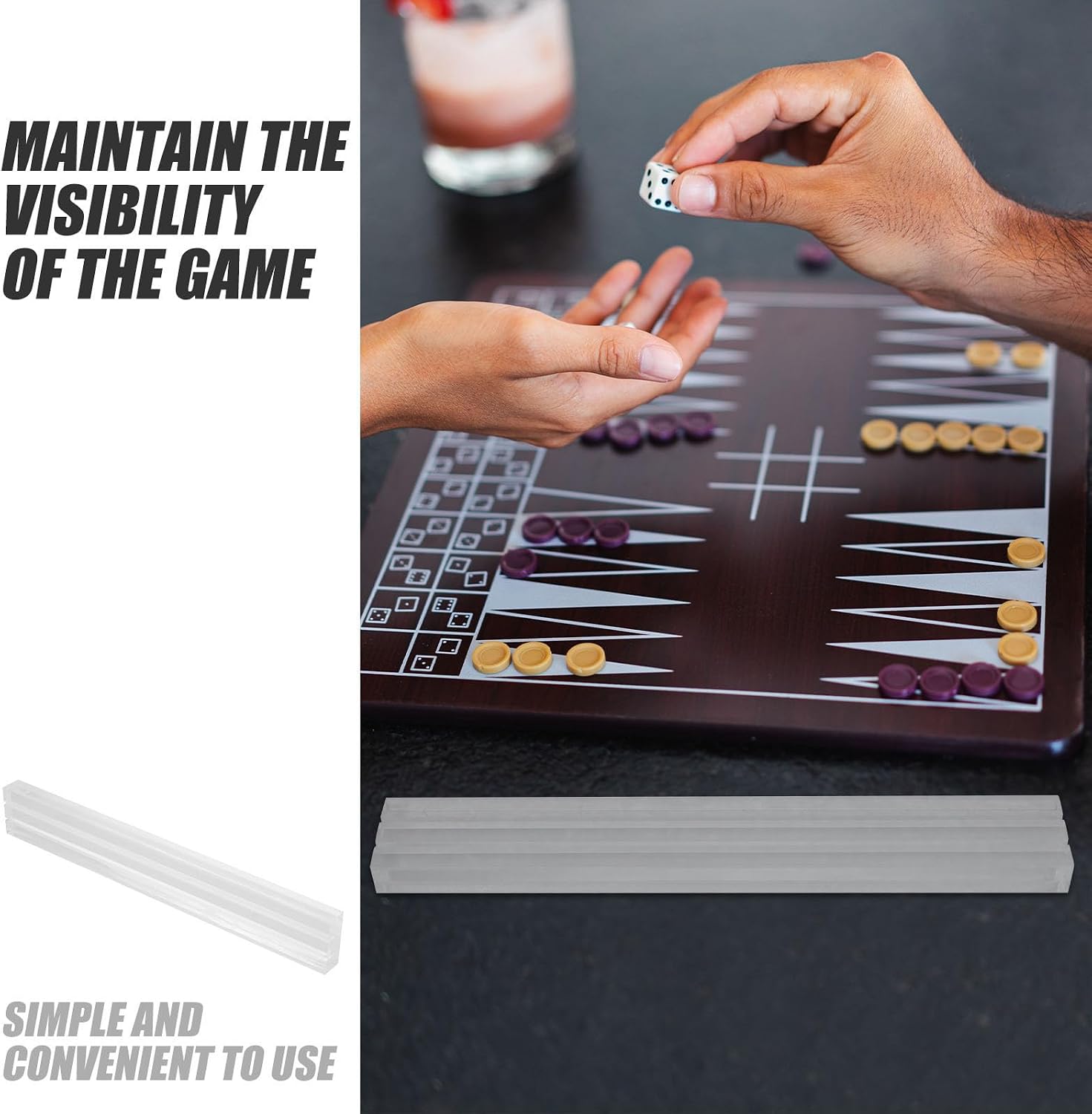 Playing Card Holder Easy to Clean 2pcs with Dual Grooves Acrylic and Dual Slot Base Playing Card Organizer Stand for Board Games Display
