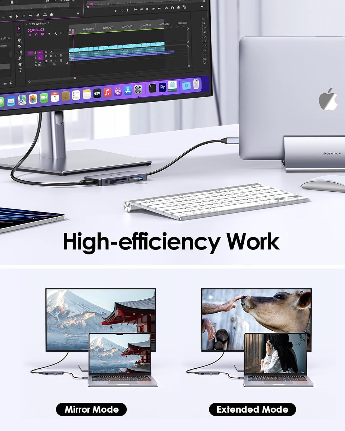 LENTION USB C Hub pri používaní