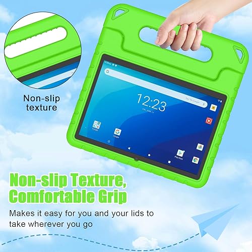 Miniatura 3 de BMOUO Funda infantil para tableta Onn 10.1 Pro 2020, a prueba de golpes, ligera, con mango convertible, color verde menta