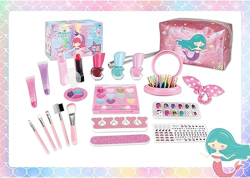 Miniatura 5 de Juego de maquillaje para niños pequeños, kit de maquillaje real lavable para niñas pequeñas, kit de maquillaje para niñas pequeñas, juego de