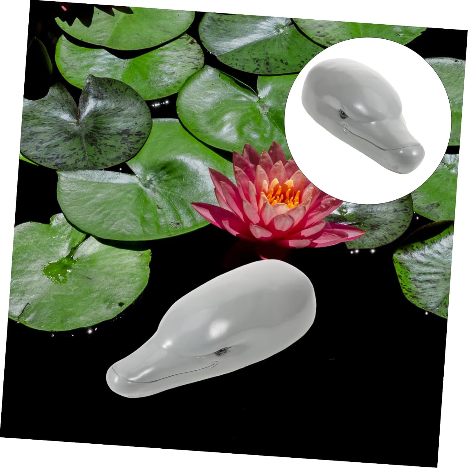 Desktop Aquarium Dolphin Head Decor Realistic Floating Courtyard Ornament for Garden Balcony for Fish Tank Landscaping and Outdoor Decor Creative for Friends and Family