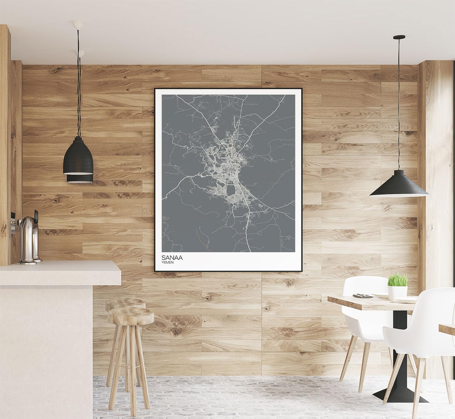 Modern Colored Hometown Poster of Sanaa Yemen 3 | 11x17 12x18 16x24 24x36 Unframed Wall Art | Minimalism City Traveler Print | Minimal Gift | Minimalist Home Office Decor