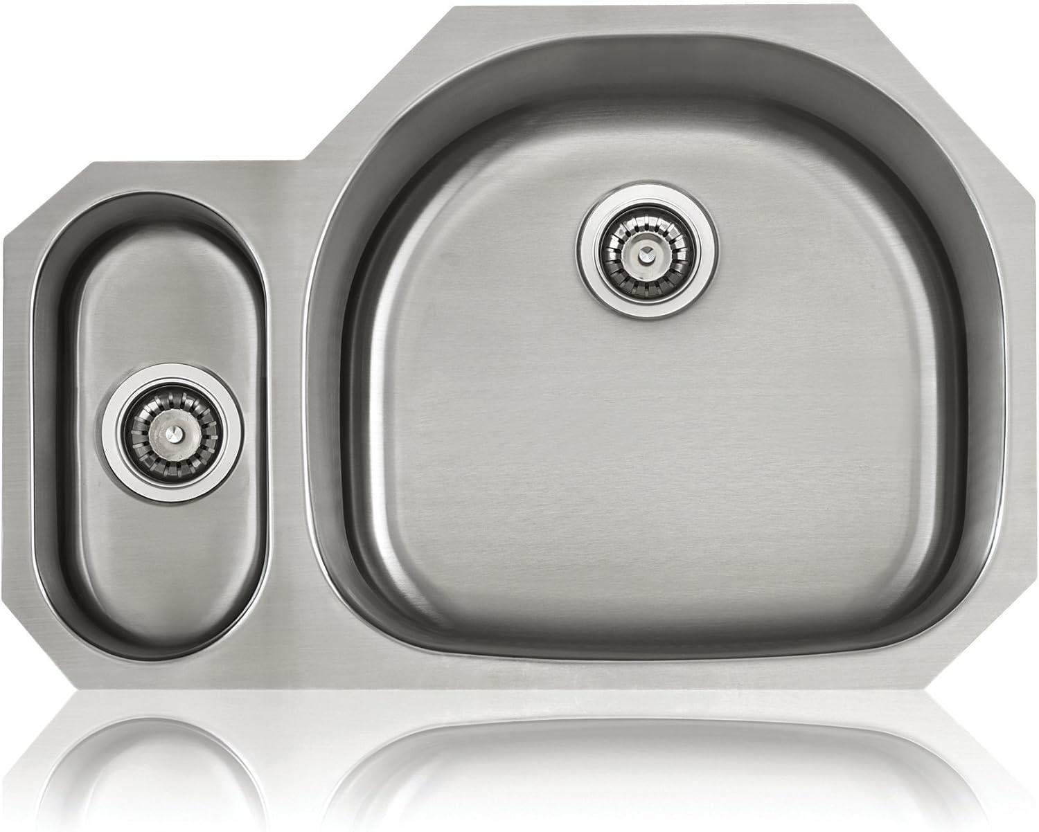 Lenova SSCLD4R 18Gauge Stainless Steel Classic Unequal Double Bowl